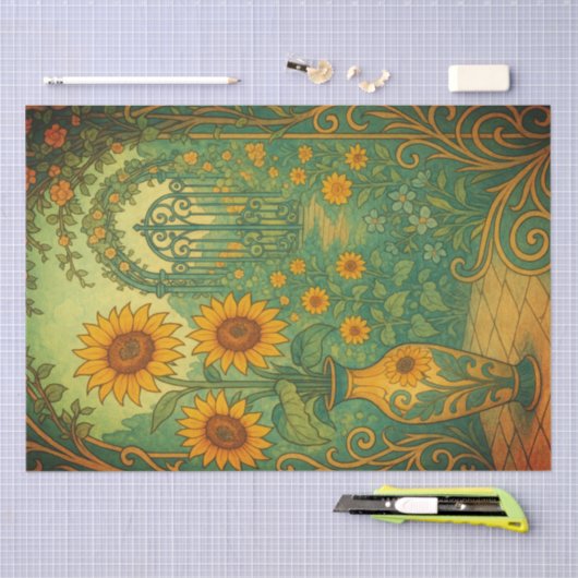  geel Zonnebloem Tuin Decoupage Tissuepapier (Craft)