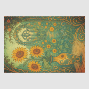  geel Zonnebloem Tuin Decoupage Tissuepapier