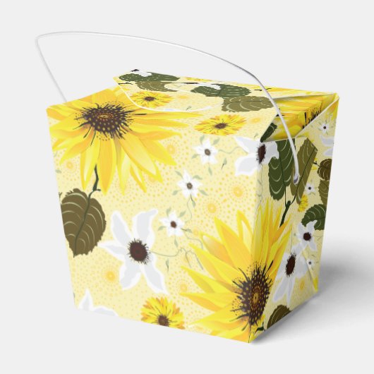Geel Zonnebloem Tuinhout Bedankdoosjes (Achterkant)