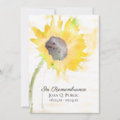 Geel Zonnebloem Vaas Waterverf Dood Jubileum Kaart (Voorkant)