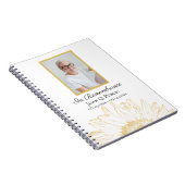 Geel Zonnebloem Viering van het Leven Begrafenis Notitieboek (Rechterzijde)