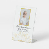 Geel Zonnebloem Viering van het Leven Begrafenis Reclamebord Met Voetstuk (Voorkant)