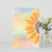 geel zonnebloem Waterverf papier blad (Staand voorkant)