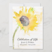 Geel Zonnebloem Waterverf Viering van het Leven Kaart (Voorkant)