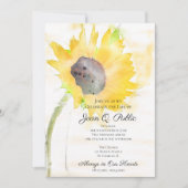 Geel Zonnebloem Waterverf Viering van het Leven Kaart (Voorkant)
