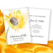 Geel Zonnebloem Waterverf Viering van het Leven Kaart
