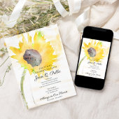 Geel Zonnebloem Waterverf Viering van het Leven Kaart