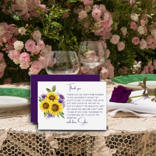 Geel zonnebloem waterverf vrijgezellenfeest bedankkaart