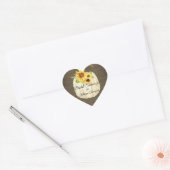 Geel Zonnebloem Wit Pompoen Hout Vrijgezellenfeest Hart Sticker (Envelop)