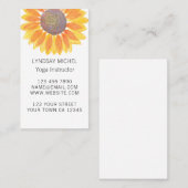 Geel Zonnebloem Yoga Instructor Visitekaartje (Voorkant / Achterkant)