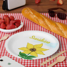 Geel Zonnebloem Zonneschijn Typografie Papieren Bordje