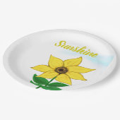 Geel Zonnebloem Zonneschijn Typografie Papieren Bordje (Gekanteld)