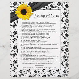 Geel zonnebloem Zwarte Floral Vrijgezellenfeest Ga