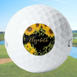Geel Zonnebloemen Bloemen custom dames Callaway Golfballen