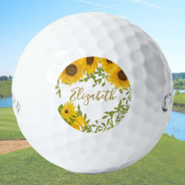 Geel Zonnebloemen Bloemen custom dames Callaway Golfballen