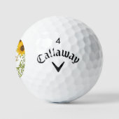 Geel Zonnebloemen Bloemen custom dames Callaway Golfballen (Logo)