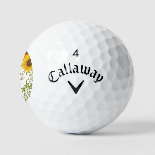 Geel Zonnebloemen Bloemen custom dames Callaway Golfballen (Logo)