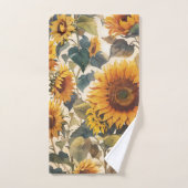 Geel Zonnebloemen Boeket Bad Handdoek (Handdoek)