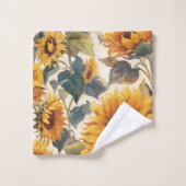 Geel Zonnebloemen Boeket Bad Handdoek (Wasdoekje)