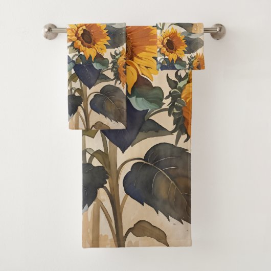 Geel Zonnebloemen Boeket Bad Handdoek (Insitu)
