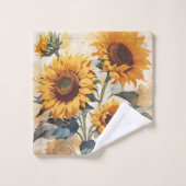 Geel Zonnebloemen Boeket Bad Handdoek (Wasdoekje)