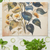 Geel Zonnebloemen Boeket Theedoek (Gevouwen)