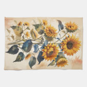 Geel Zonnebloemen Boeket Theedoek (Horizontaal)