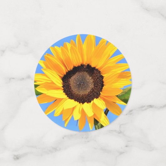 Geel Zonnebloemen Confetti Blue Sky (Kleine voorkant)