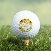 Geel Zonnebloemen Floral custom name dames Golfballen (Insitu Shirt)