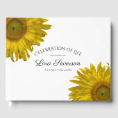 Geel Zonnebloemen Viering van het Leven Memorial Gastenboek (Voorkant)