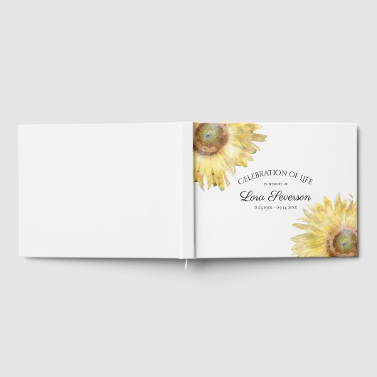 Geel Zonnebloemen Viering van het Leven Memorial Gastenboek (Volledig)