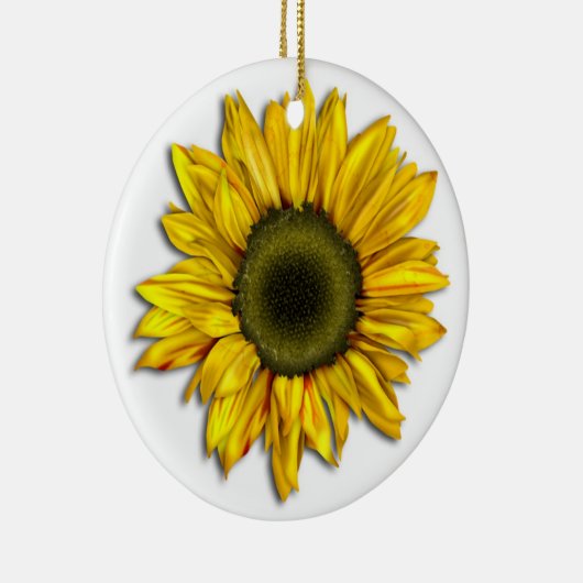 Geel zonnebloemkeramisch versieringsmiddel keramisch ornament (Rechts)