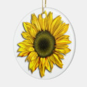 Geel zonnebloemkeramisch versieringsmiddel keramisch ornament (Links)