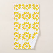 Geel zonnebloempatroon bad handdoek (Handdoek)
