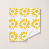 Geel zonnebloempatroon bad handdoek (Wasdoekje)