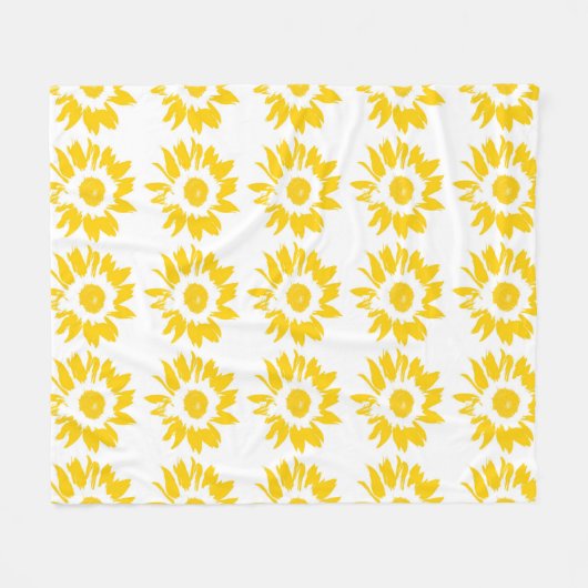 Geel zonnebloempatroon fleece deken (Voorkant (Horizontaal))