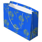 Geel zonnebloempatroon groot cadeauzakje (Achterkant Gekanteld)