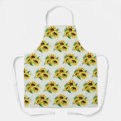 Geel zonnebloempatroon in Waterverf Apron Schort (Voorkant)