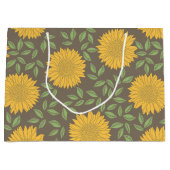 Geel zonnebloempatroon large cadeautasje (Voorkant)