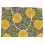 Geel zonnebloempatroon large cadeautasje (Achterkant)
