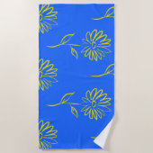 Geel zonnebloempatroon strandlaken (Voorkant)