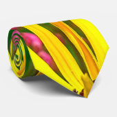 Geel zonnebloempatroon stropdas (Opgerold)