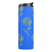 Geel zonnebloempatroon thermosbeker (Gedraaid links)