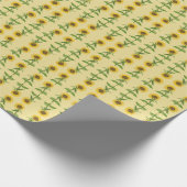 Geel zonnebloempel cadeaupapier (Hoek)