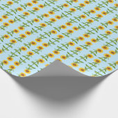 Geel zonnebloempel cadeaupapier (Hoek)