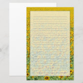 Geel zonnebloemveld briefpapier (Voorkant / Achterkant)