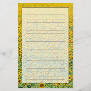 Geel zonnebloemveld briefpapier