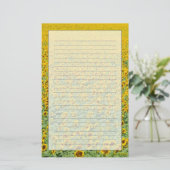 Geel zonnebloemveld briefpapier (Staand voorkant)