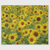 Geel zonnebloemveld cadeaupapier (Vlak)