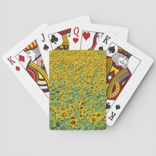 Geel zonnebloemveld pokerkaarten (Achterkant)